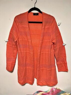 Cashmere Charter Club Open Front Cardigan in Orange Like New